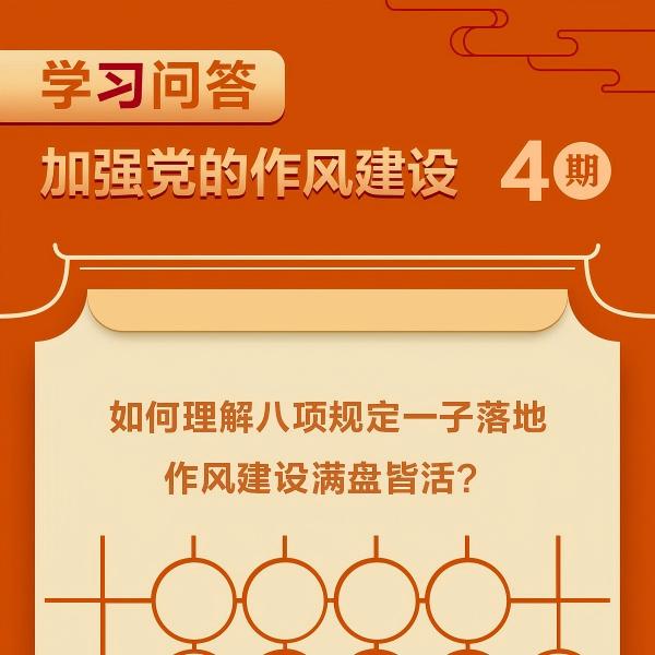 如何理解八项规定一子落地，作风建设满盘皆活？